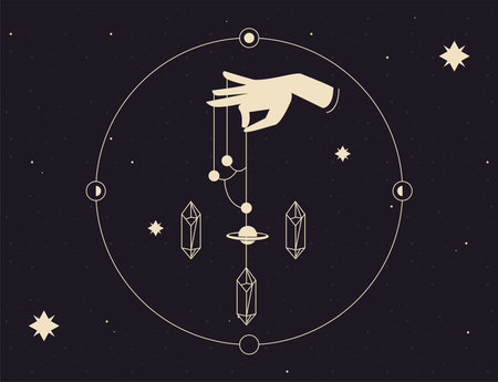 astrology hand moving universe