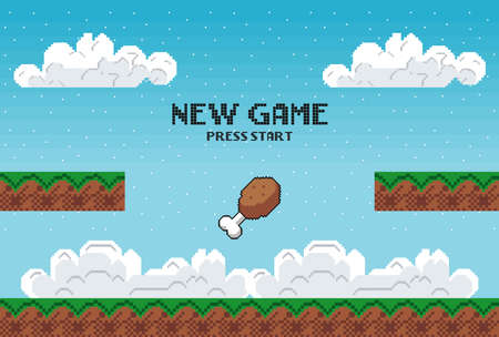 new game video with chickenのイラスト素材