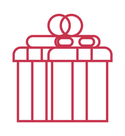 gift box present red lineのイラスト素材
