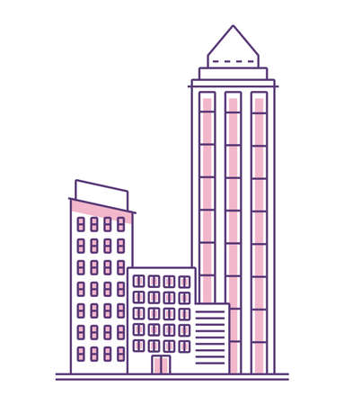 buildings city lineのイラスト素材
