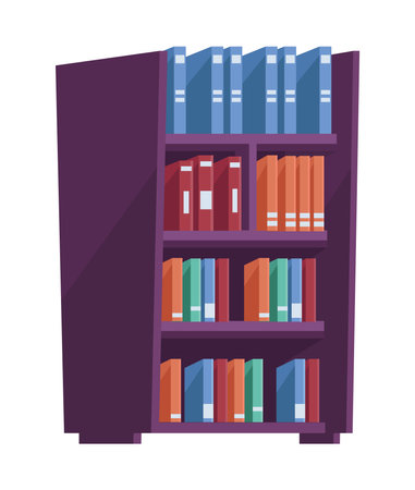 books in shelf libraryのイラスト素材