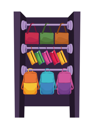 shelving with school suppliesのイラスト素材