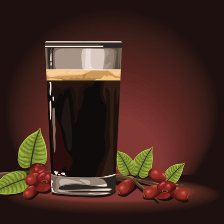 coffee glass with seedsのイラスト素材