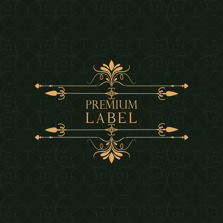 vintage premium golden labelのイラスト素材