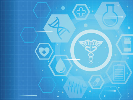 medical tech with iconsのイラスト素材