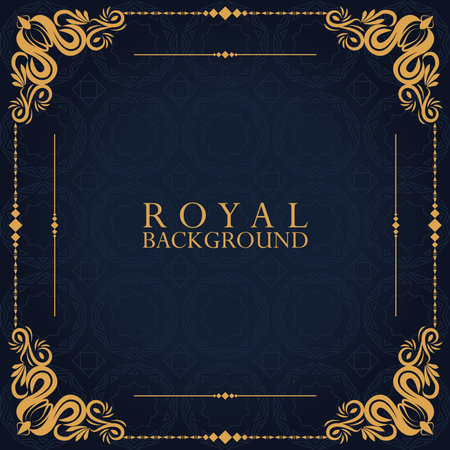 royal background square labelのイラスト素材