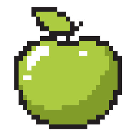 apple pixel artのイラスト素材