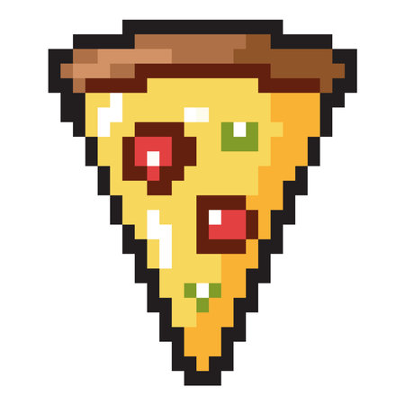 pizza pixel artのイラスト素材
