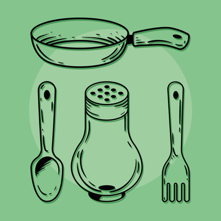 set of kitchen equipmentのイラスト素材