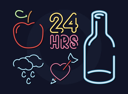 neon different stuffsのイラスト素材