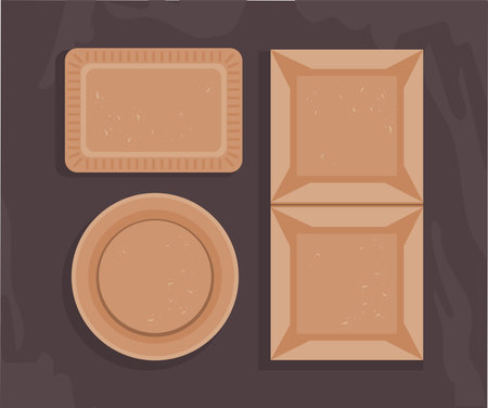 three eco packagings iconsのイラスト素材