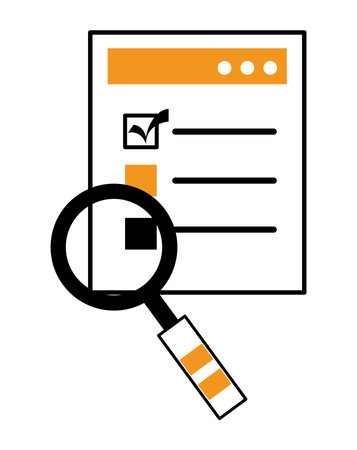 magnifying glass with documentのイラスト素材