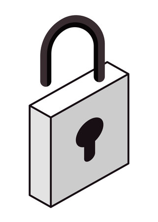 padlock security isometricのイラスト素材