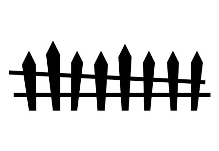 fence wooden black silhouetteのイラスト素材