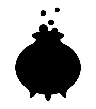 halloween cauldron silhouetteのイラスト素材