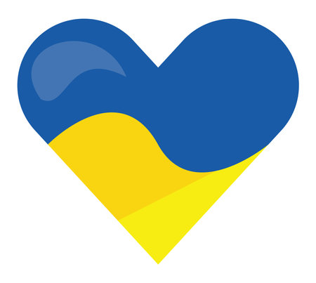 ukraine flag heart loveのイラスト素材