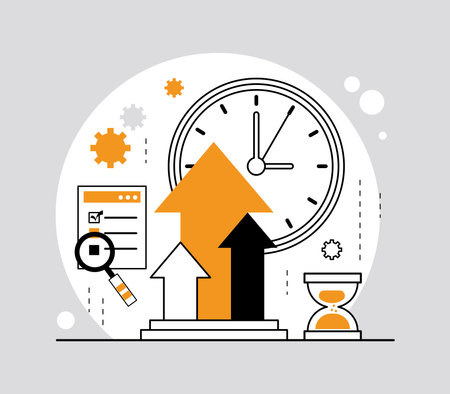 time with arrows taskingのイラスト素材