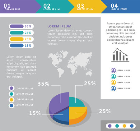 statistics pie infographic templateのイラスト素材