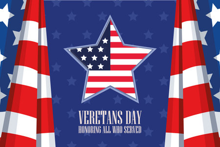 veterans day lettering cardのイラスト素材