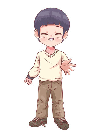 anime boy standingのイラスト素材