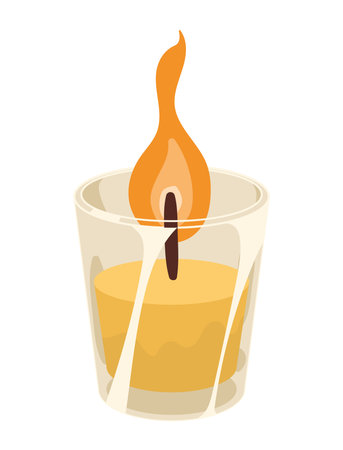 candle wax in glassのイラスト素材