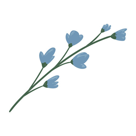 blue flowers gardenのイラスト素材