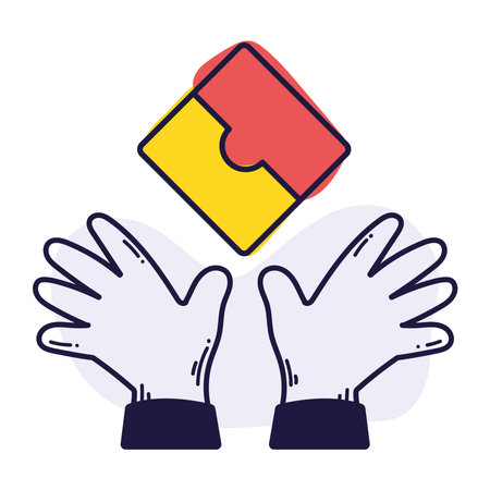 hands with puzzleのイラスト素材