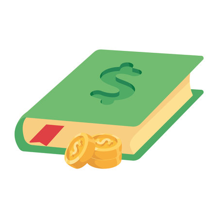 coins dollars with bookのイラスト素材