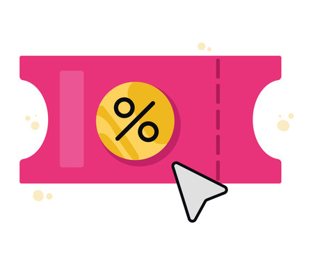 percent tag with mouse cursorのイラスト素材