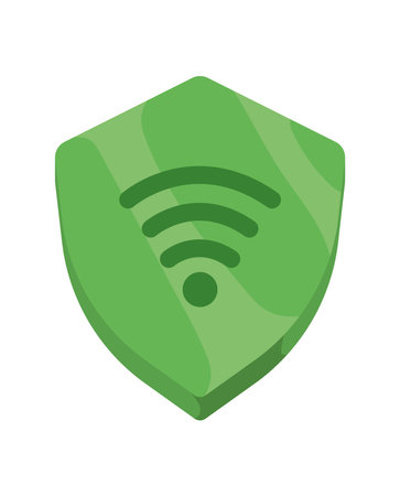 wifi signal in shieldのイラスト素材