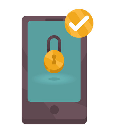 smartphone with check symbolのイラスト素材