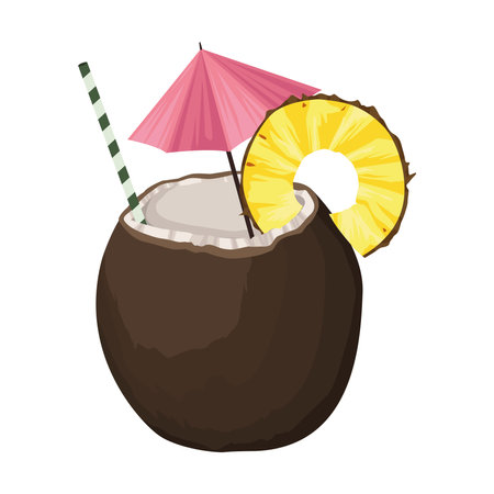 refresh coconut cocktail drinkのイラスト素材