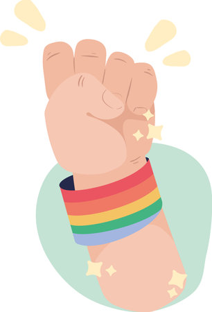hand fist with LGBTIQ bandsのイラスト素材