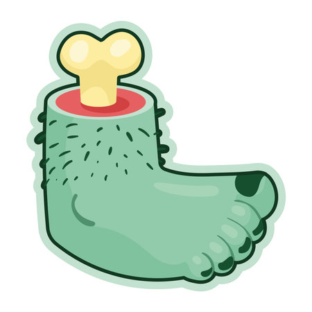 zombie foot sticker retroのイラスト素材