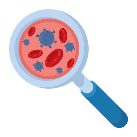 magnifying glass with bloodのイラスト素材
