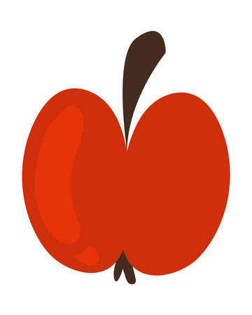 red apple fruit autumn seasonのイラスト素材