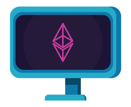 ethereum in desktopのイラスト素材