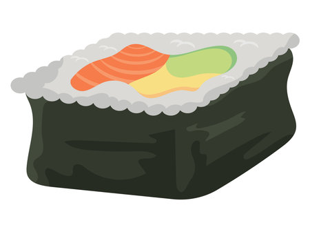 hosomaki sushi squareのイラスト素材