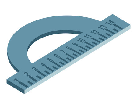 protractor school supply isometricのイラスト素材
