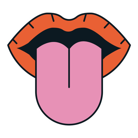 crazy mouth retro styleのイラスト素材