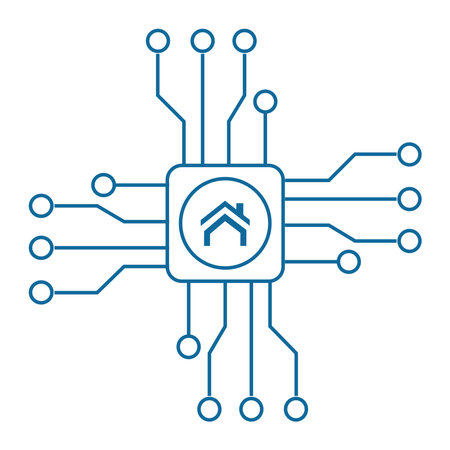 smarthome in processor chipのイラスト素材