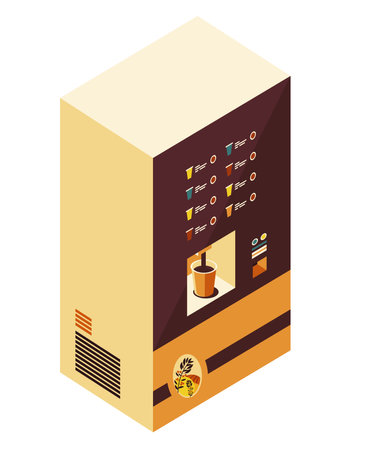 coffee dispenser machine isometricのイラスト素材