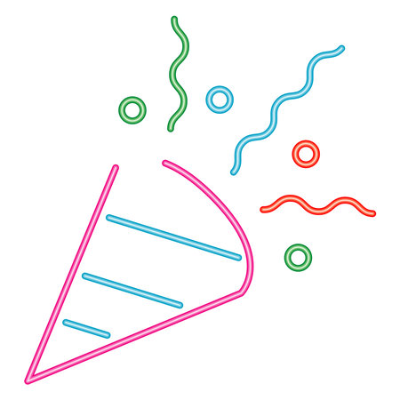 party cornet neon styleのイラスト素材