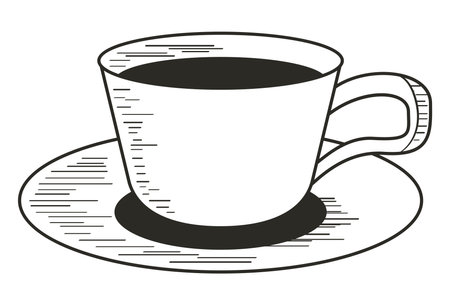 coffee cup sketch styleのイラスト素材