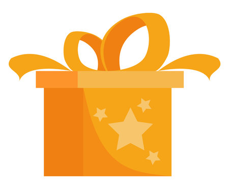 yellow gift box presentのイラスト素材