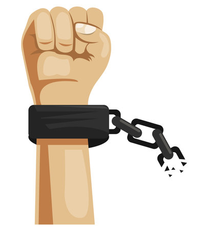 fist with chain breakingのイラスト素材