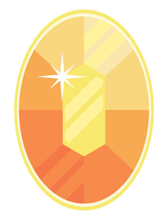 yellow oval gemstone luxuryのイラスト素材