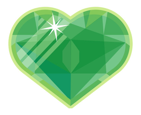 green heart gemstone luxuryのイラスト素材
