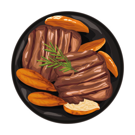 meat and potatoes friedsのイラスト素材