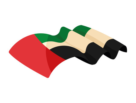 UAE flag wavingのイラスト素材